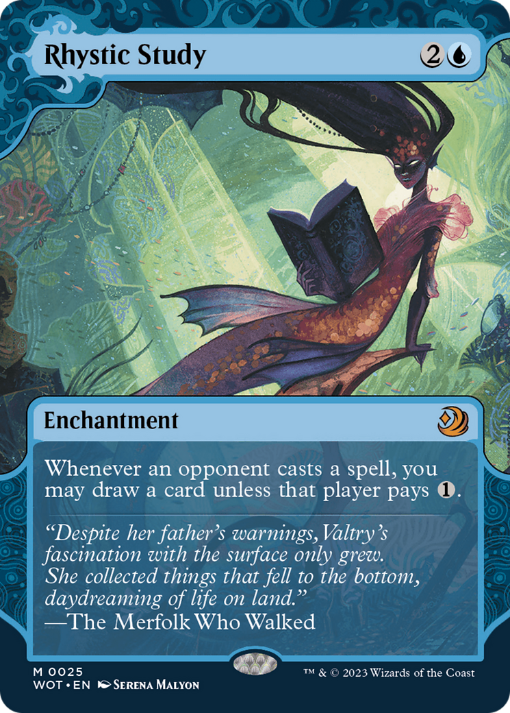FOIL Rhystic Study (WOT-025) - Wilds of Eldraine: Enchanting Tales - Magic The Gathering