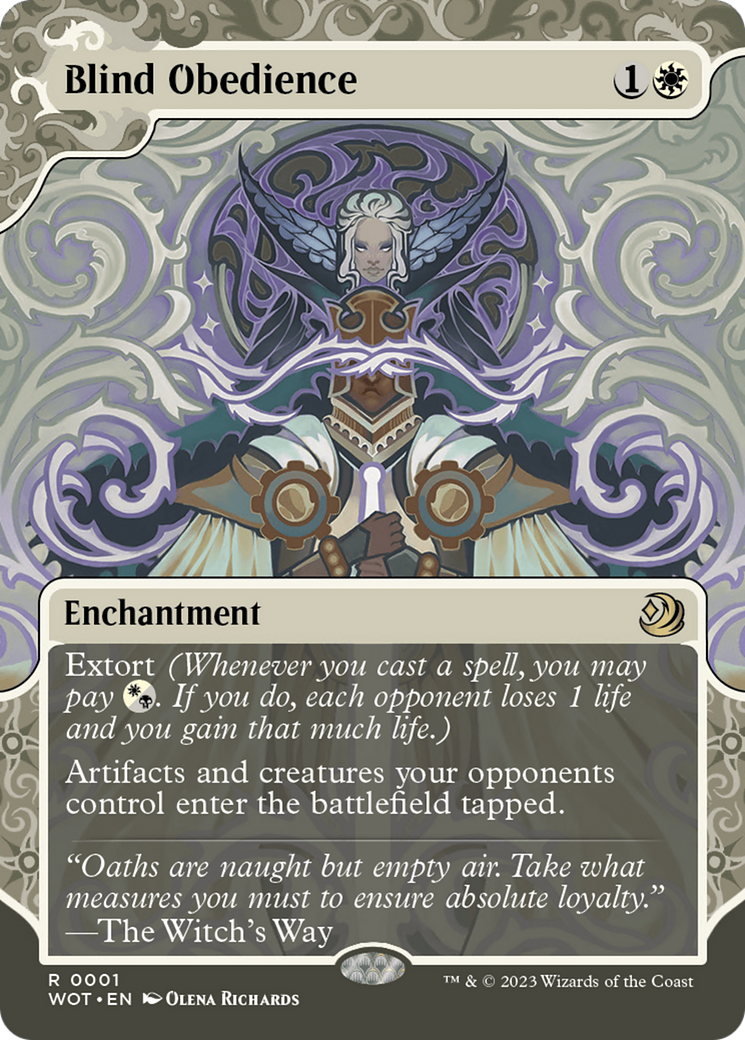 FOIL Blind Obedience (WOT-001) - Wilds of Eldraine: Enchanting Tales - Magic The Gathering