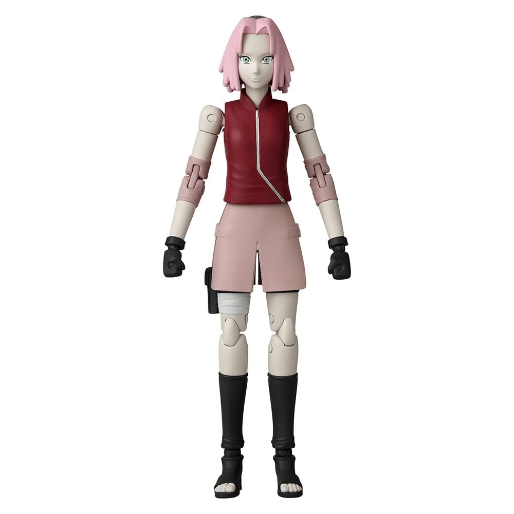 BANDAI Anime Heroes Naruto Action Figure Haruno Sakura | 17cm Figure With Extra Hands and Accessories | Shippuden Anime Action Figures for Boys and Girls