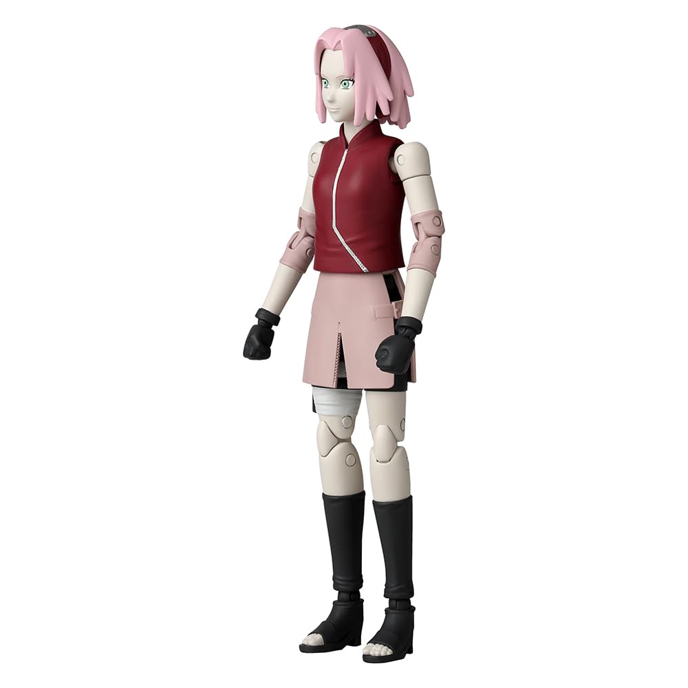 BANDAI Anime Heroes Naruto Action Figure Haruno Sakura | 17cm Figure With Extra Hands and Accessories | Shippuden Anime Action Figures for Boys and Girls