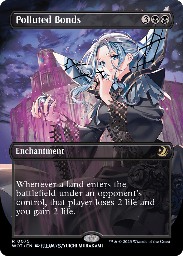 FOIL Polluted Bonds (Anime Borderless) (WOT-075) - Wilds of Eldraine: Enchanting Tales - Magic The Gathering
