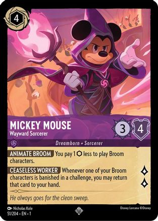 Mickey Mouse - Wayward Sorcerer (51/204) - The First Chapter - Lorcana