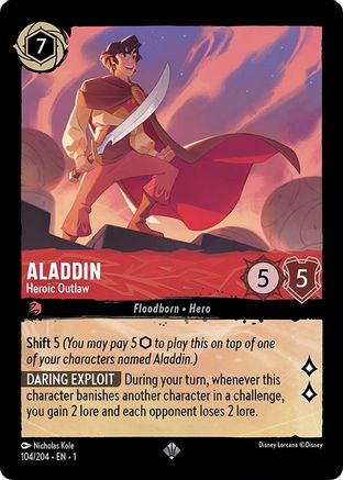 Aladdin - Heroic Outlaw (104/204) - The First Chapter Cold Foil - Lorcana