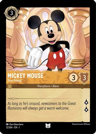 Mickey Mouse - True Friend (12/204) - The First Chapter Cold Foil - Lorcana