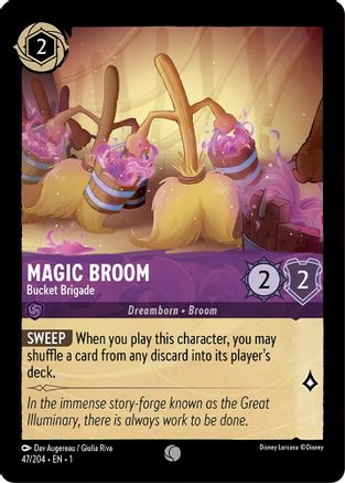 Magic Broom - Bucket Brigade (47/204) - The First Chapter Cold Foil - Lorcana
