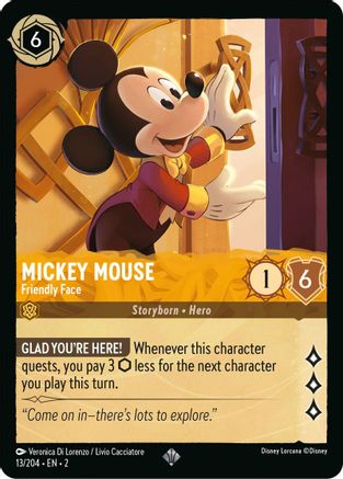 Mickey Mouse - Friendly Face (13/204) - Rise of the Floodborn - Lorcana
