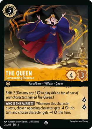 The Queen - Commanding Presence (26/204) - Rise of the Floodborn Cold Foil - Lorcana