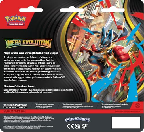 Pokemon TCG Mega Evolutions 1 Three Booster Blister