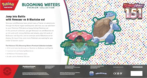 Pokemon TCG: Blooming Waters 151 Premium Collection - 12 Packs, Promos