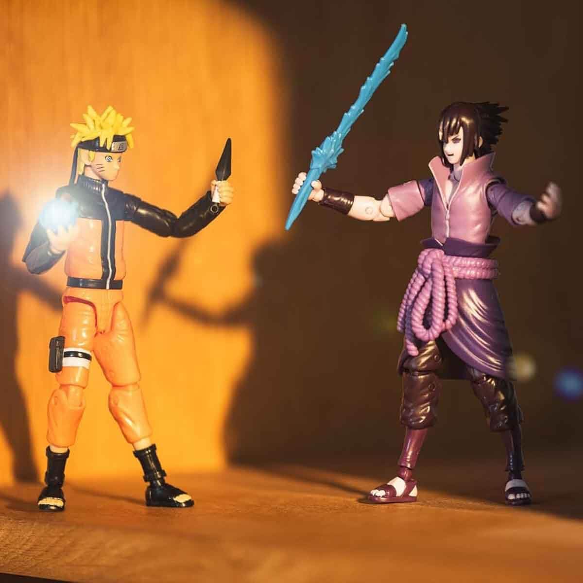 BANDAI Anime Heroes Action Figure Uchiha Sasuke Rinnegan/Mangekyo Sharingan | 17cm Sasuke Figure with Extra Hands and Accessories | Naruto Shippuden Anime Figure Action Figures for Boys and Girls