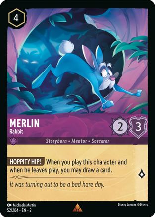 Merlin - Rabbit (52/204) - Rise of the Floodborn - Lorcana
