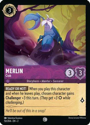 Merlin - Crab (50/204) - Rise of the Floodborn Cold Foil - Lorcana