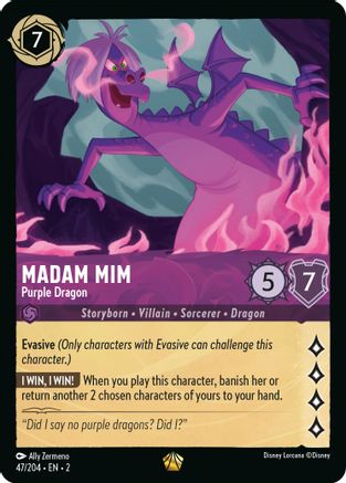 Madam Mim - Purple Dragon (47/204) - Rise of the Floodborn Cold Foil - Lorcana