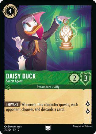 Daisy Duck - Secret Agent (76/204) - Rise of the Floodborn Cold Foil - Lorcana