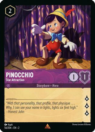 Pinocchio - Star Attraction (56/204) - Rise of the Floodborn Cold Foil - Lorcana