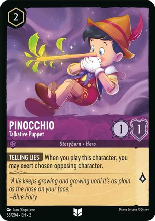 Pinocchio - Talkative Puppet (58/204) - Rise of the Floodborn Cold Foil - Lorcana