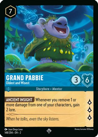 Grand Pabbie - Oldest and Wisest (148/204) - Rise of the Floodborn Cold Foil - Lorcana
