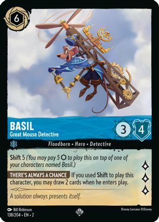 Basil - Great Mouse Detective (138/204) - Rise of the Floodborn Cold Foil - Lorcana