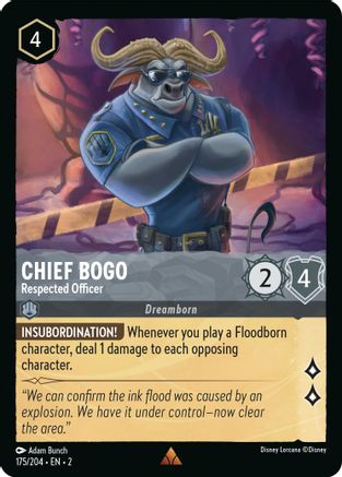 Chief Bogo - Respected Officer (175/204) - Rise of the Floodborn Cold Foil - Lorcana