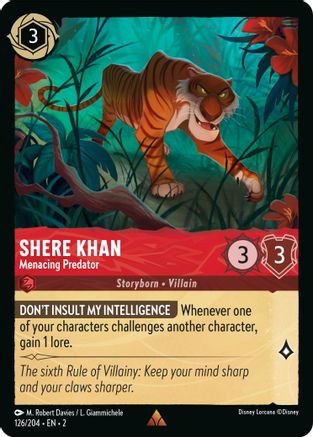 Shere Khan - Menacing Predator (126/204) - Rise of the Floodborn Cold Foil - Lorcana
