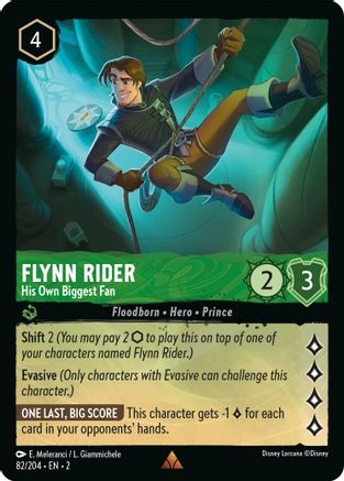 Flynn Rider - His Own Biggest Fan (82/204) - Rise of the Floodborn Cold Foil - Lorcana