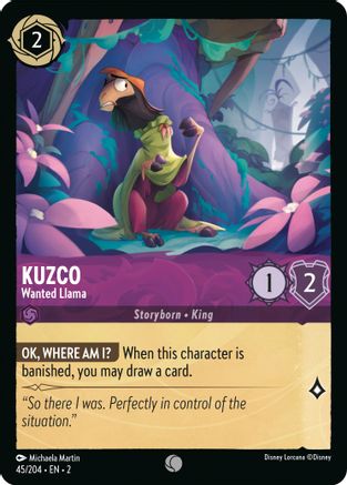 Kuzco - Wanted Llama (45/204) - Rise of the Floodborn Cold Foil - Lorcana