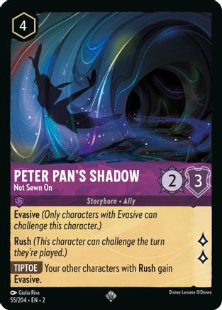 Peter Pan's Shadow - Not Sewn On (55/204) - Rise of the Floodborn Cold Foil - Lorcana