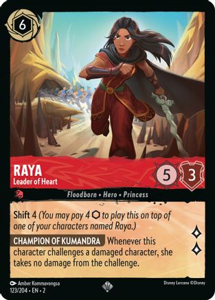 Raya - Leader of Heart (123/204) - Rise of the Floodborn Cold Foil - Lorcana
