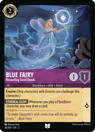 Blue Fairy - Rewarding Good Deeds (36/204) - Rise of the Floodborn Cold Foil - Lorcana