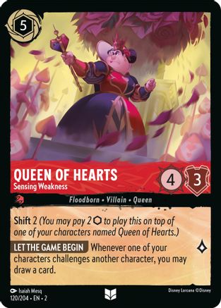 Queen of Hearts - Sensing Weakness (120/204) - Rise of the Floodborn Cold Foil - Lorcana