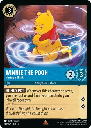 Winnie the Pooh - Having a Think (161/204) - Rise of the Floodborn Cold Foil - Lorcana