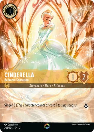 Cinderella - Ballroom Sensation (Enchanted) (205/204) - Rise of the Floodborn Holofoil - Lorcana
