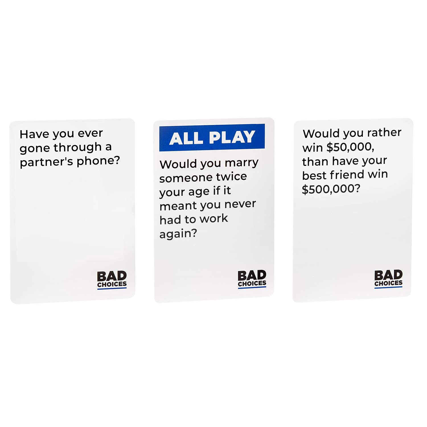 BAD CHOICES Party Game + After Dark Edition Set - Hilarious Adult Card Game for White Elephant Parties, Stocking Stuffers and Board Games Night with Your Friends