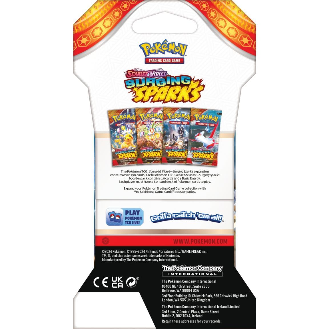 Pokemon Surging Sparks Sleeved Eight (8) Booster Packs
