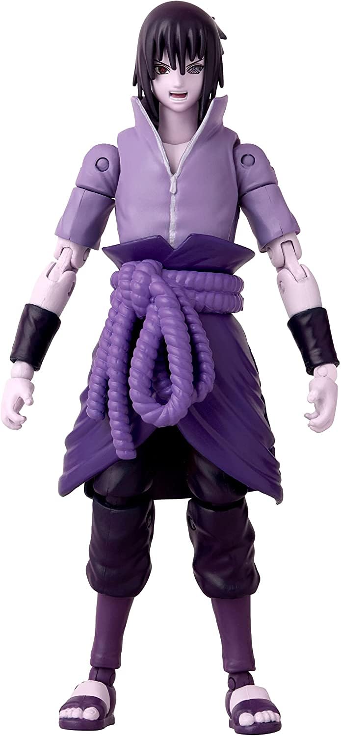 BANDAI Anime Heroes Action Figure Uchiha Sasuke Rinnegan/Mangekyo Sharingan | 17cm Sasuke Figure with Extra Hands and Accessories | Naruto Shippuden Anime Figure Action Figures for Boys and Girls