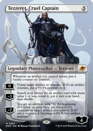 FOIL Tezzeret, Cruel Captain (Borderless) (EOE-287) - Edge of Eternities - Magic The Gathering
