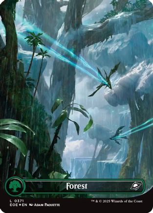 FOIL Forest (0371) (Borderless) (Galaxy Foil) (EOE-371) - Edge of Eternities - Magic The Gathering