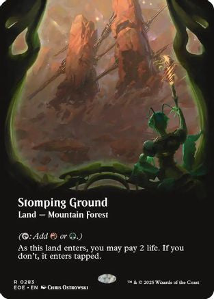 FOIL Stomping Ground (Borderless) (EOE-283) - Edge of Eternities - Magic The Gathering