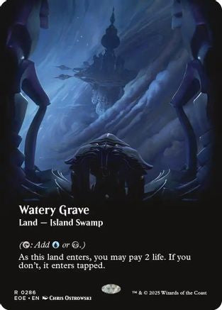 Watery Grave (Borderless) (EOE-286) - Edge of Eternities - Magic The Gathering