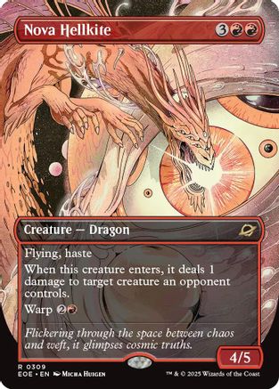 FOIL Nova Hellkite (Borderless) (EOE-309) - Edge of Eternities - Magic The Gathering