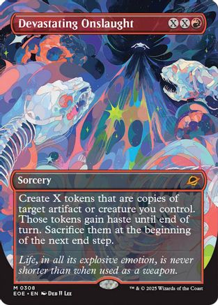 FOIL Devastating Onslaught (Borderless) (EOE-308) - Edge of Eternities - Magic The Gathering