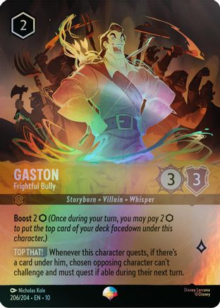 Gaston - Frightful Bully (Epic) (206/204) - Whispers in the Well Holofoil