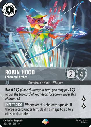 Robin Hood - Ephemeral Archer (Epic) (221/204) - Whispers in the Well HOLOFOIL