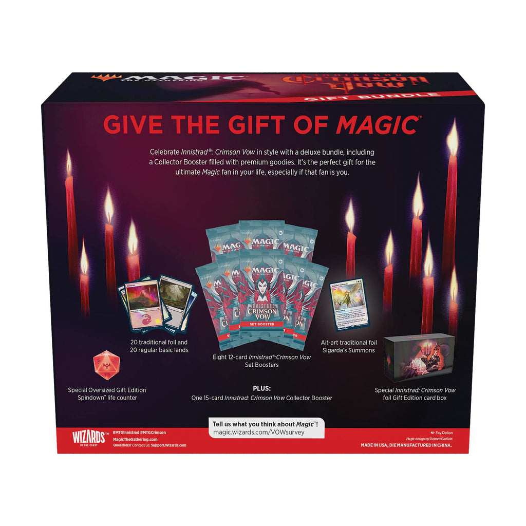 Magic: The Gathering Innistrad: Crimson Vow Gift Bundle | 8 Set Boosters | 1 Collector Booster | Accessories