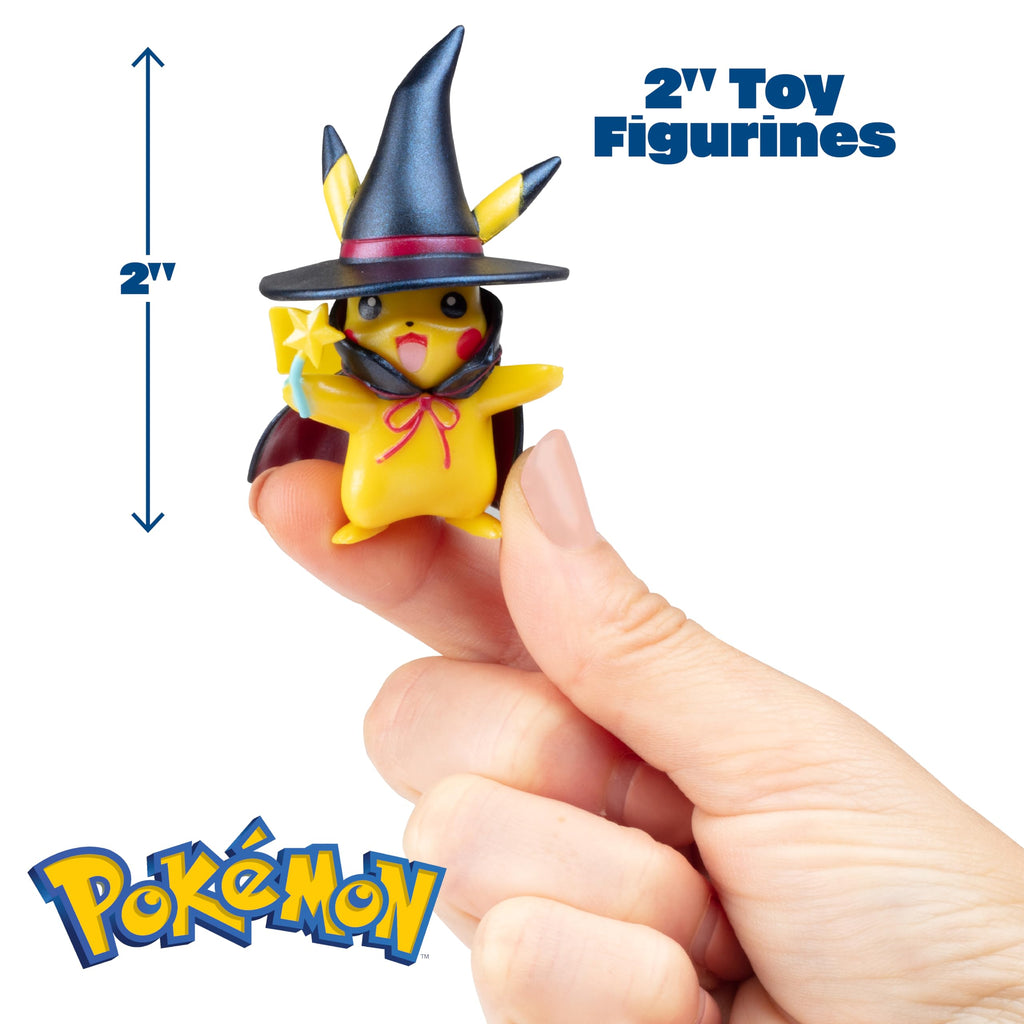 Pokemon Halloween Countdown Gift Set for Kids, 16 Piece Playset - Includes 11 Toy Character Figures & 5 Accessories - Pikachu, Eevee, Meowth & More - 4.5" Deluxe Action Grimmsnarl - For Boys & Girls Age 4+