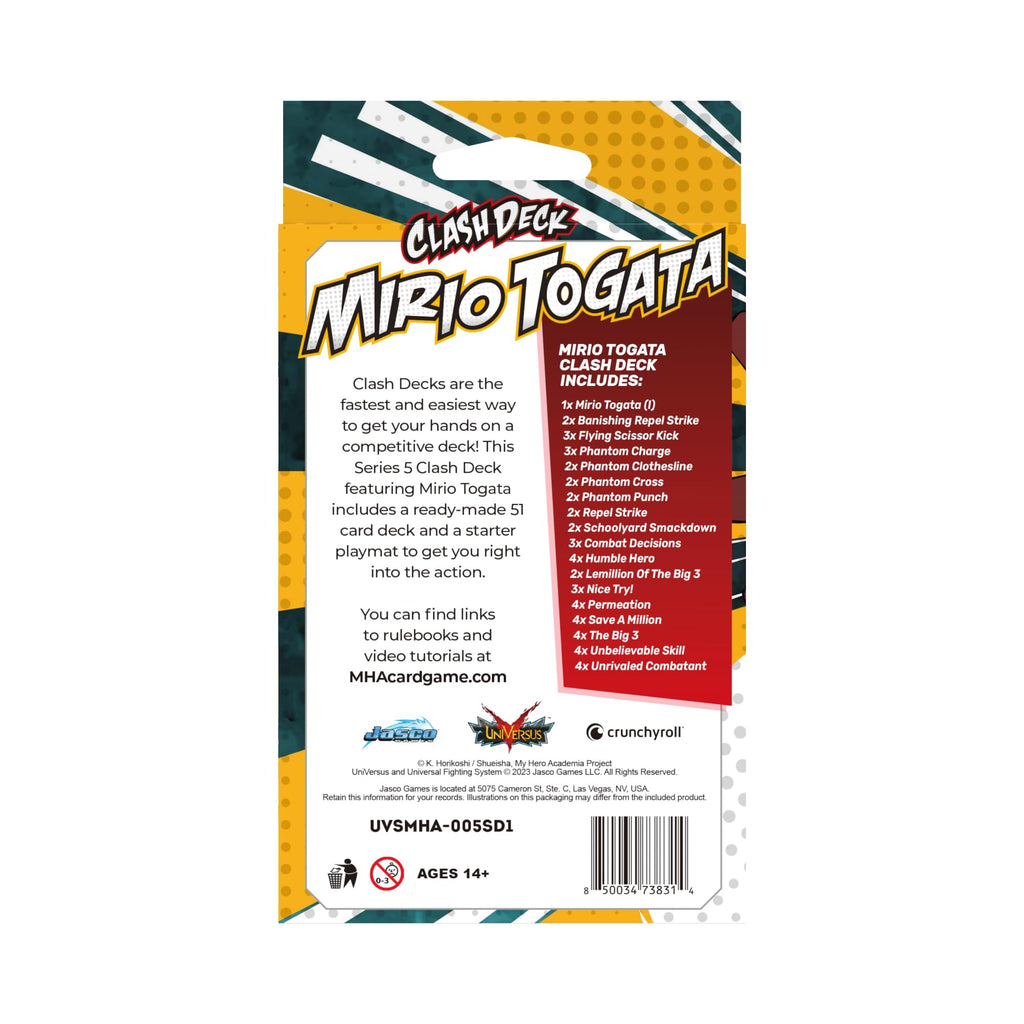 Starter Set My Hero Academia Collectible Card Game Series 5: Clash Deck Mirio Togata - Ready to Play Out of The Box, 51 Card Deck & Playmat, MHA