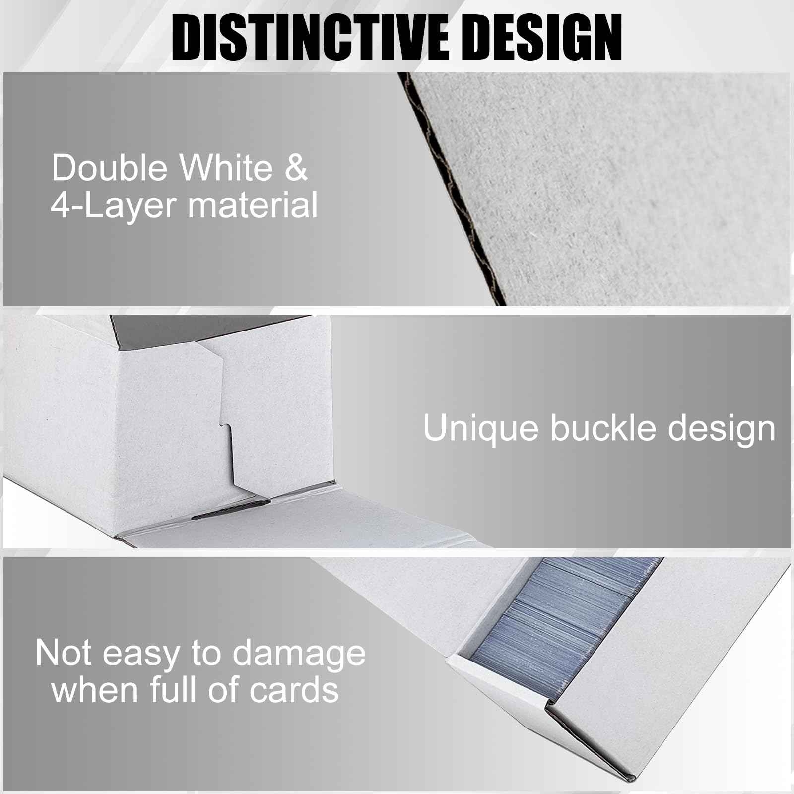 XRACV Trading Card Storage Box, 10-Pack 1100 Count White Corrugated Cardboard Bulk Sports Storage Box for TCG/Magic/Mtg Basketball Cards, Collectible Trading Cards