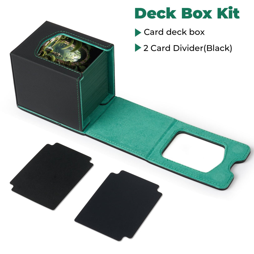Fabmaker Deck Box Compatible with MTG Commander, (patent Pending) Magnetic Trading Card Storage Box with Commander, Fits 100 Double-Sleeved Cards, Card Box Compatible with Magic the Gathering, Red