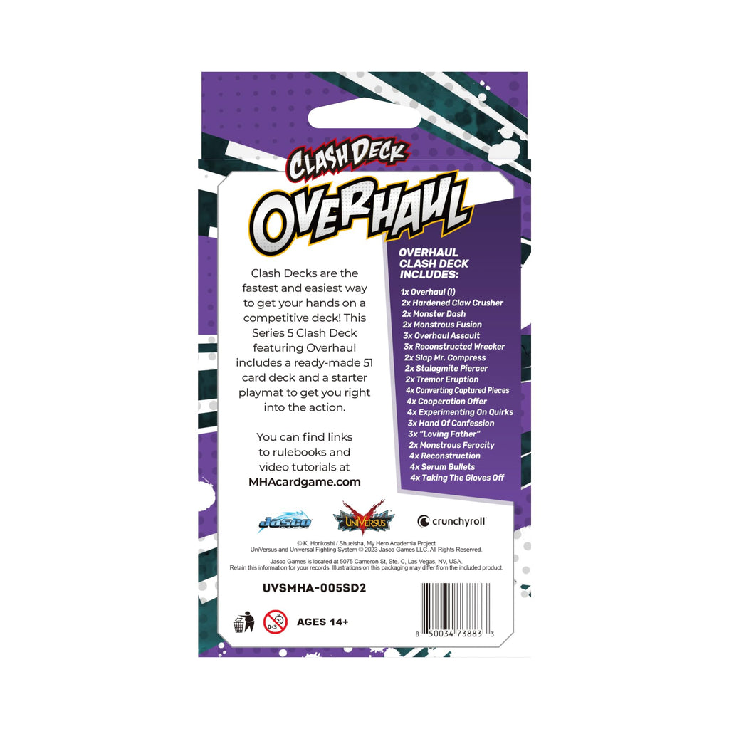 My Hero Academia Collectible Card Game Series 5: Clash Deck Overhaul - Ready to Play Out of The Box, 51 Card Deck & Playmat, MHA
