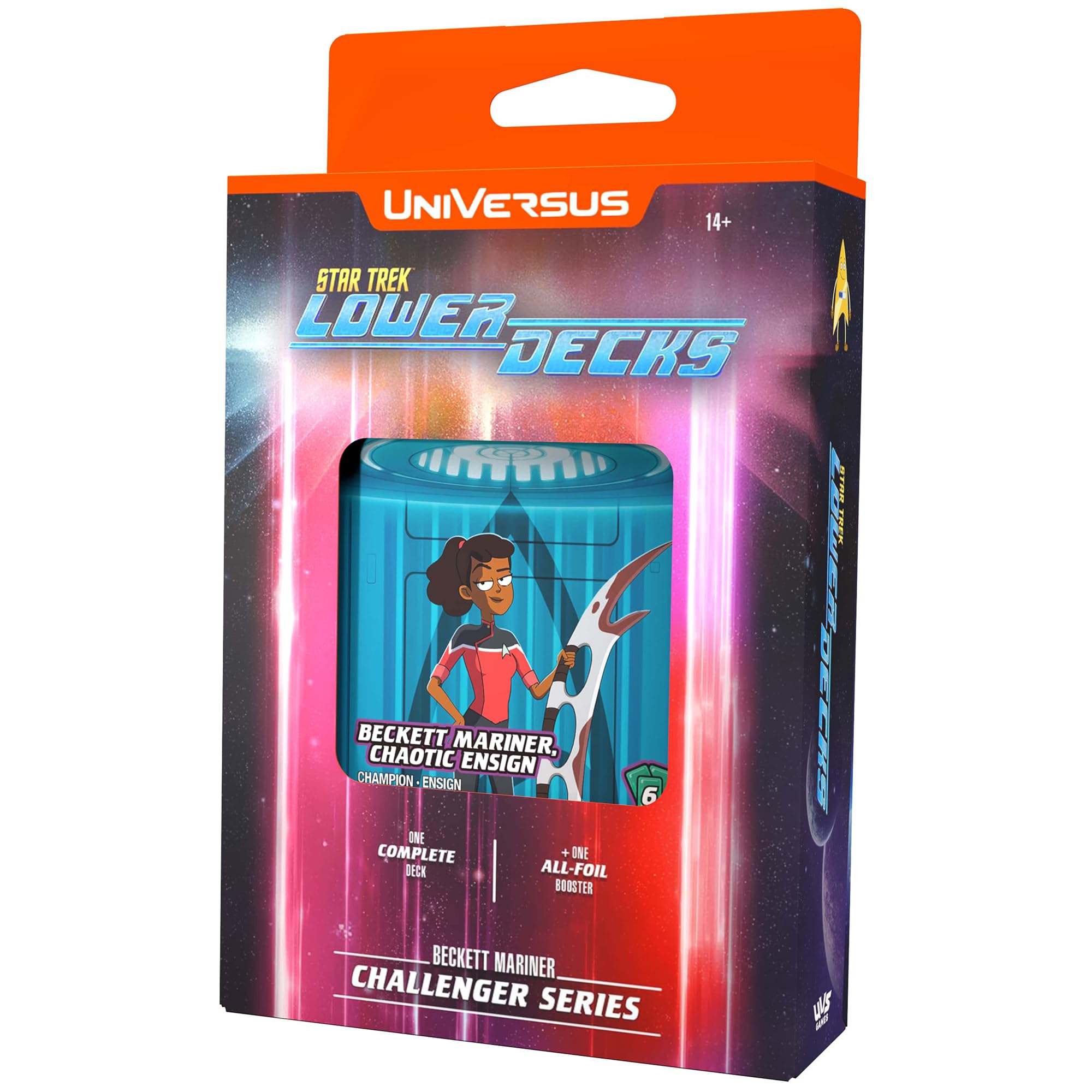 UniVersus: Star Trek Lower Decks - Challenger Series Mariner - 63 Card Deck, 2 Characters, Ready to Play, 6 Foil/Alt Art Cards, Ages 14+